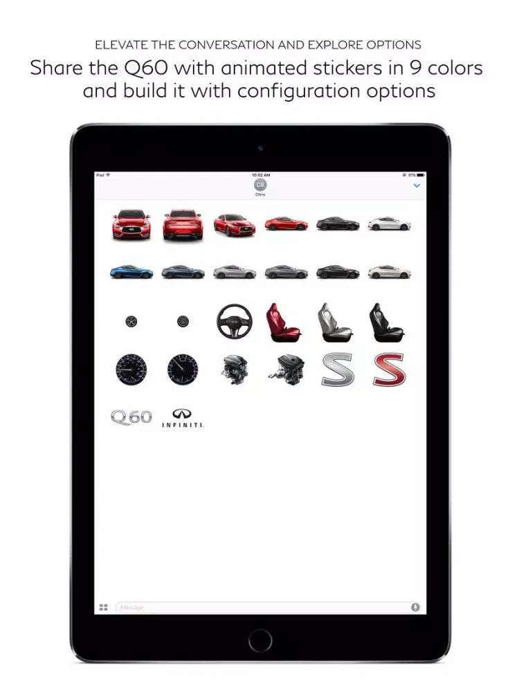 INFINITI Q60 Sticker Pack iPad  Screenshots
