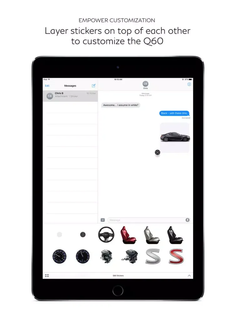 INFINITI Q60 Sticker Pack iPad  Screenshots