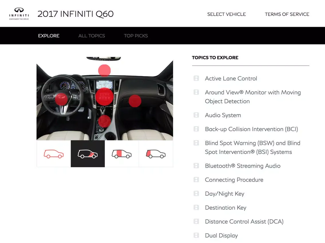 Infiniti Quick Guide iPad  Screenshots