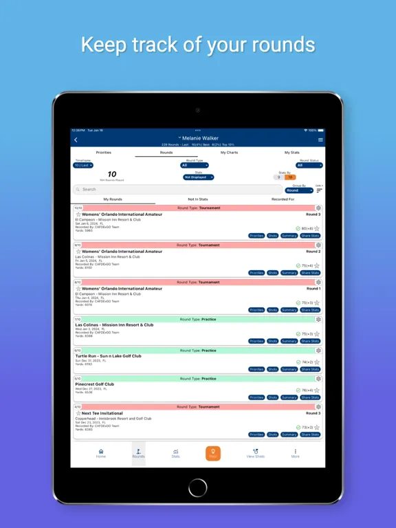 VWU Men's Golf iPad  Ekran Görüntüleri