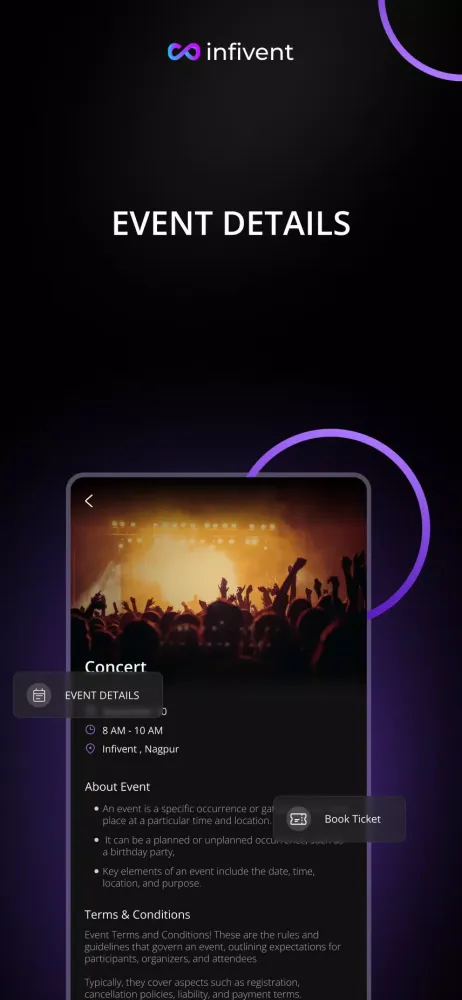 Screenshot di infivent | Events & Experience