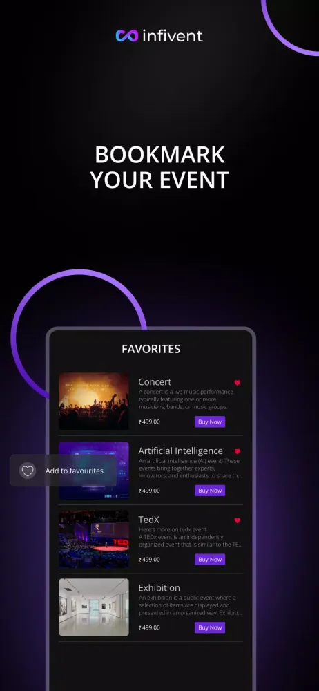 Screenshot di infivent | Events & Experience