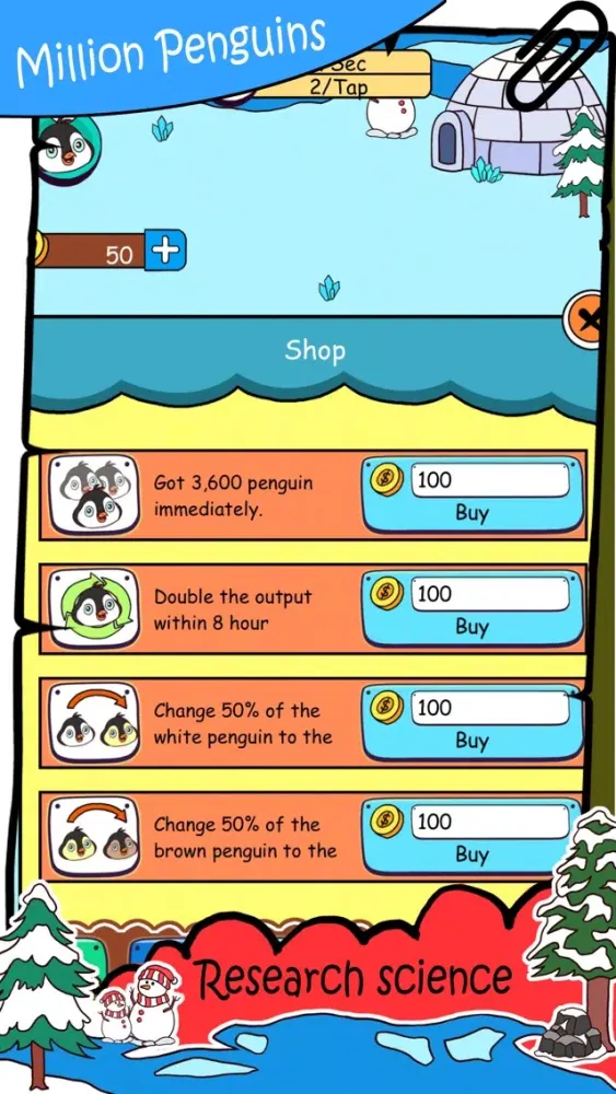 Capturas de tela do Million Penguins