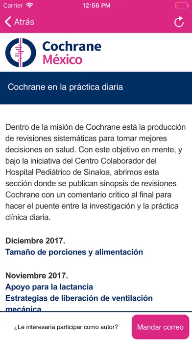 Cochrane México App স্ক্রিনশট