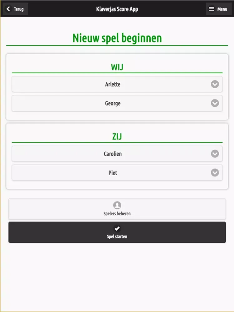 Klaverjas Score App iPad 应用截图
