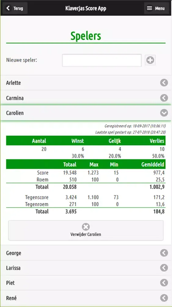 Klaverjas Score App应用截图
