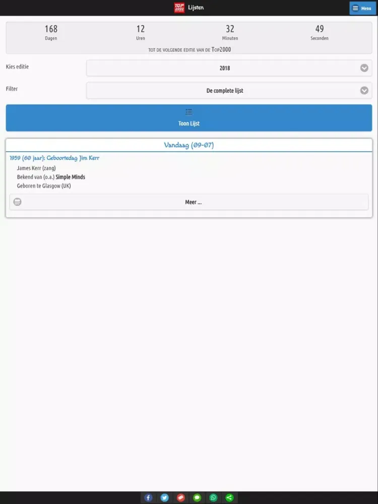 Tangkapan skrin Top2000 Database iPad 