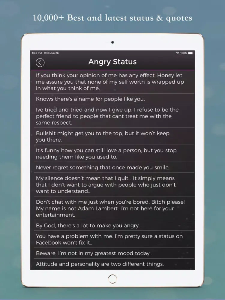 تصاویر English Status - Status Quotes iPad 