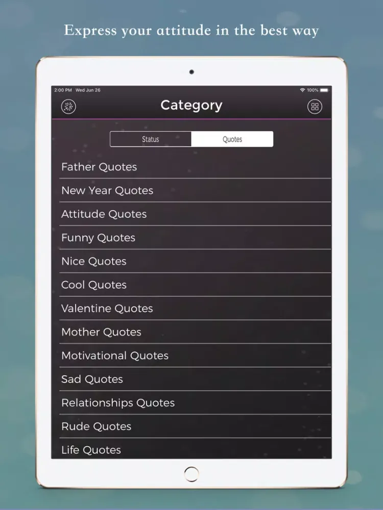 تصاویر English Status - Status Quotes iPad 