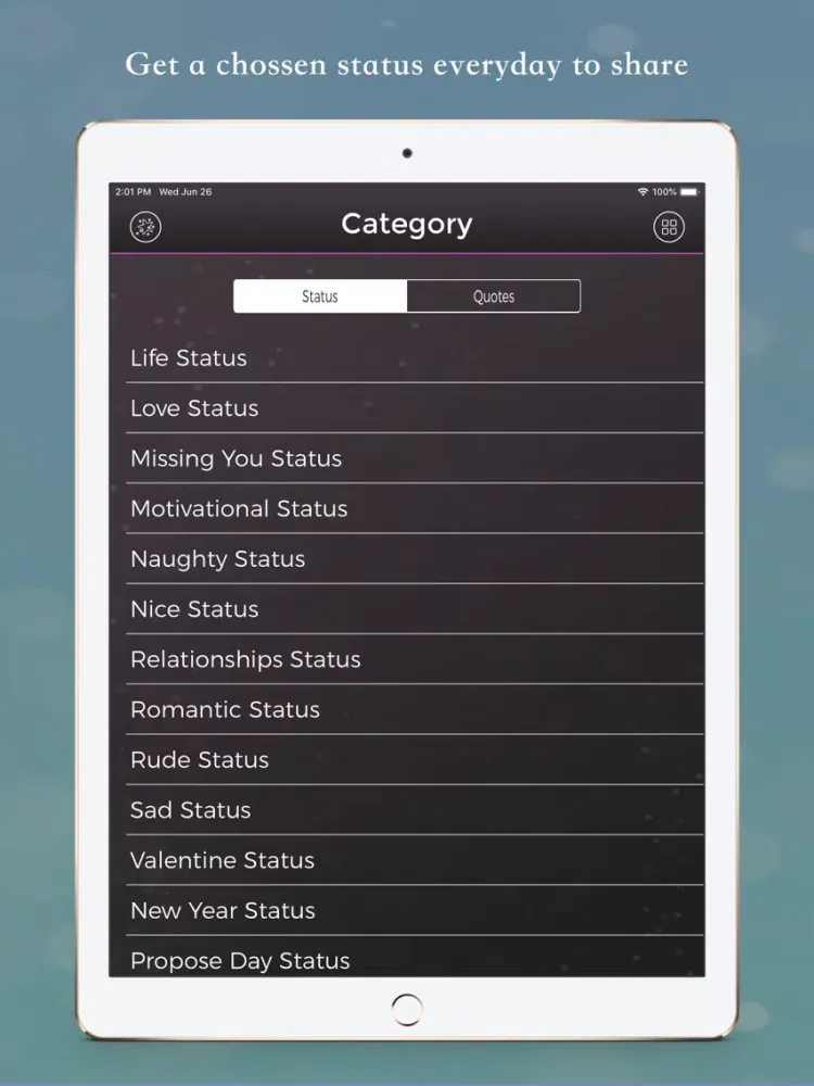 تصاویر English Status - Status Quotes iPad 