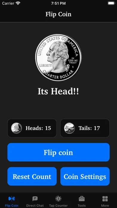 ภาพหน้าจอของ Coin Flip - Coin Tossing App