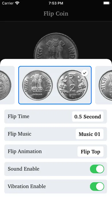 ภาพหน้าจอของ Coin Flip - Coin Tossing App