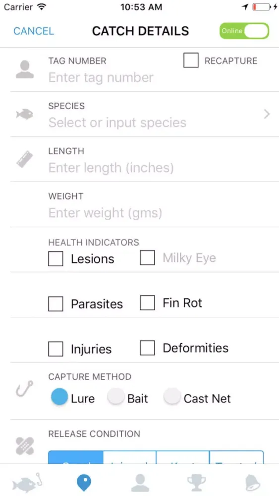 Track My Fish Citizen Science Screenshots