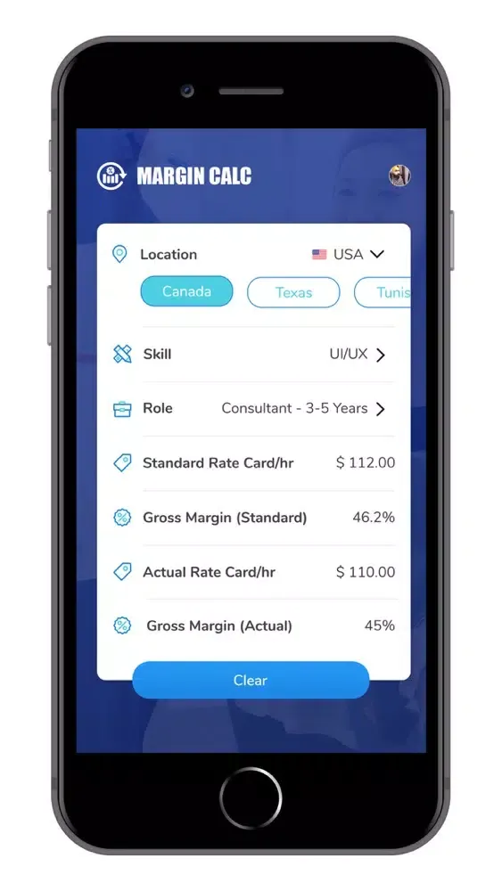 Zrzuty ekranu Infogain MarginCalc