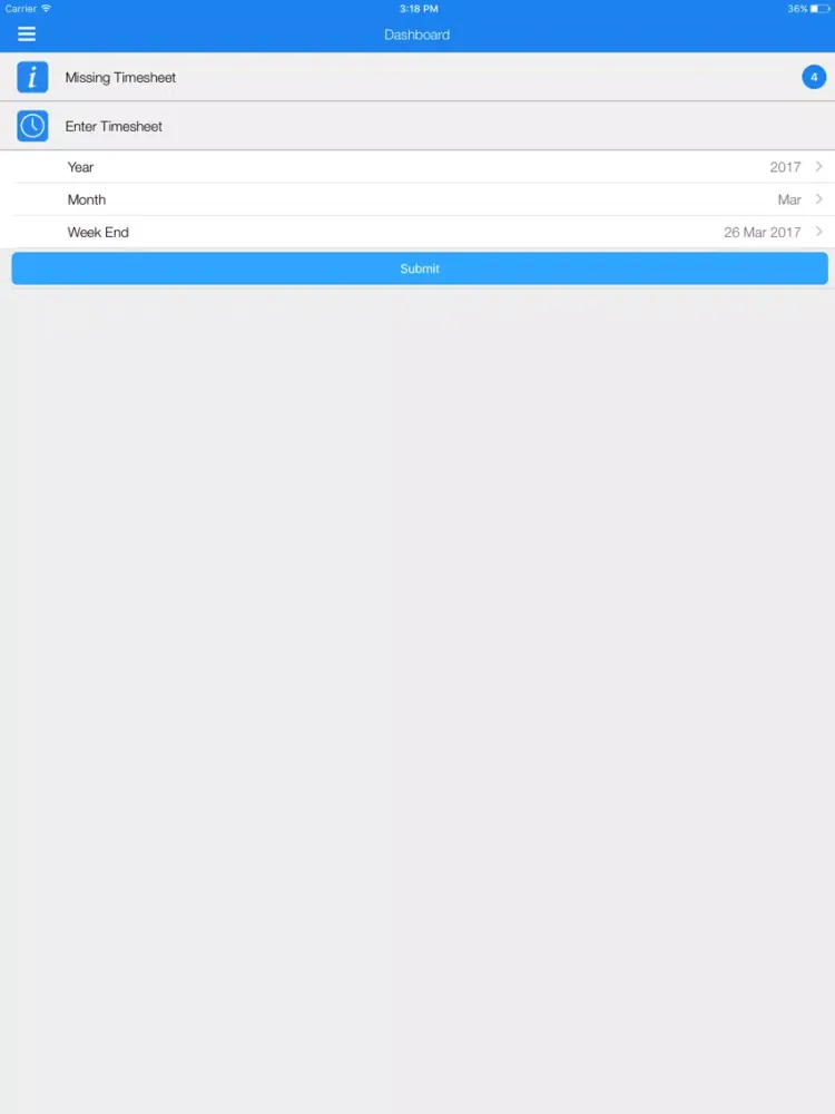Infogain Global TimeSheet iPad  Screenshots