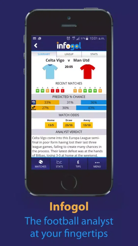 Zrzuty ekranu Infogol – Expected Goals App