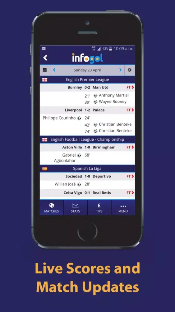 Zrzuty ekranu Infogol – Expected Goals App