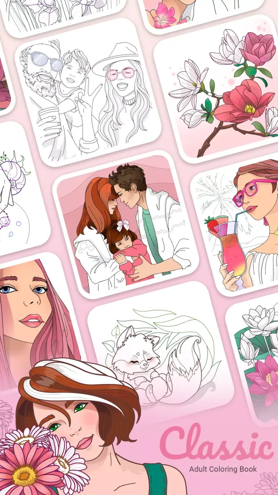 Classic Adult Coloring Book Screenshots