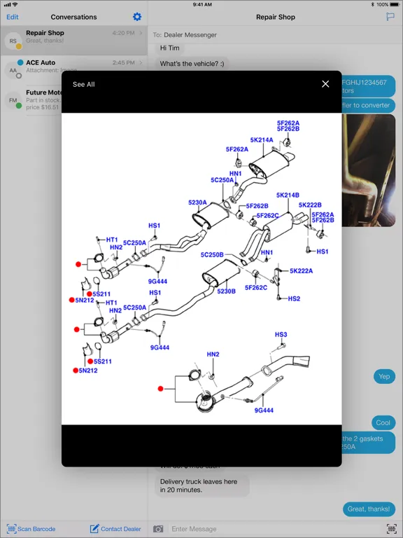 Tangkapan skrin Microcat Messenger iPad 