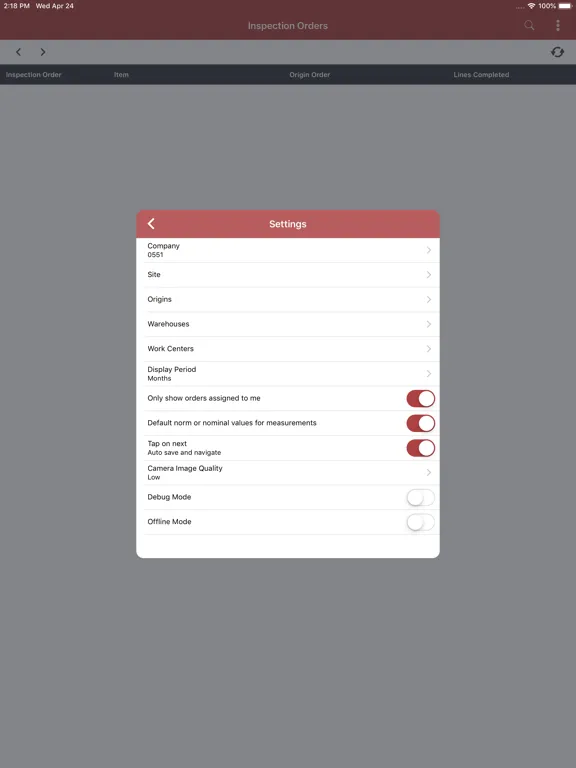 Infor LN Quality Inspections iPad 應用截圖