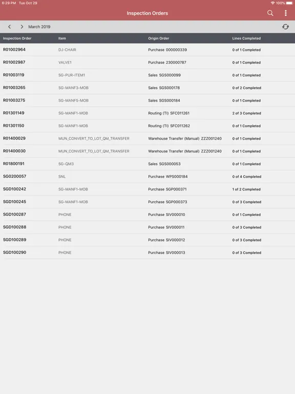 Infor LN Quality Inspections iPad 應用截圖