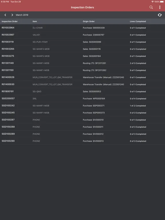 Infor LN Quality Inspections iPad 應用截圖