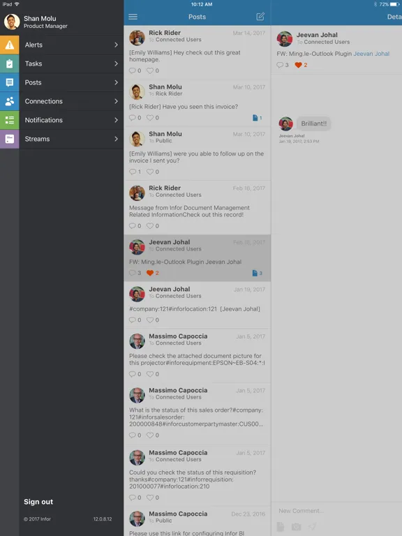 Captures d'écran de Infor Ming.le™ iPad 