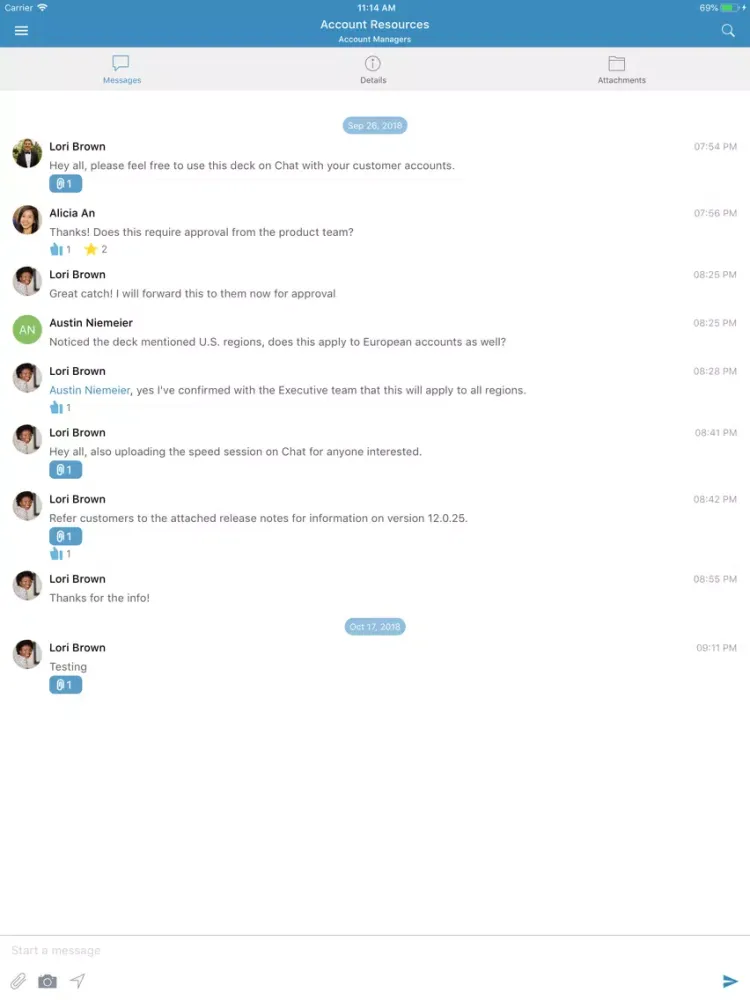 Infor Chat iPad 应用截图