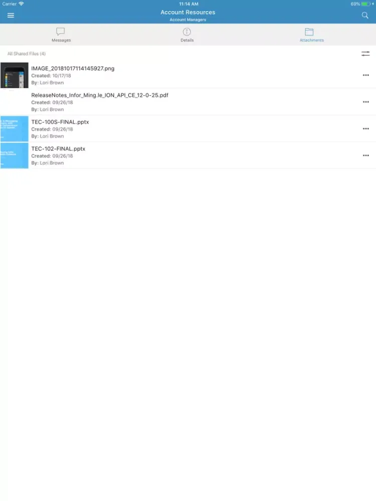 Infor Chat iPad 应用截图