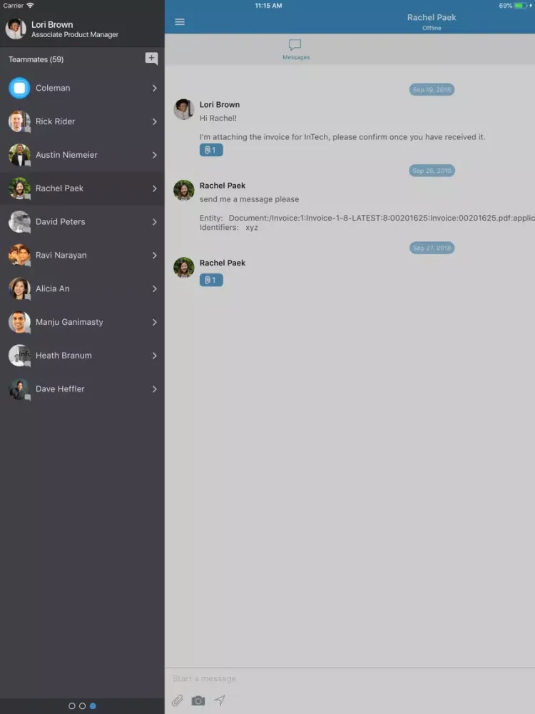 Infor Chat iPad 应用截图