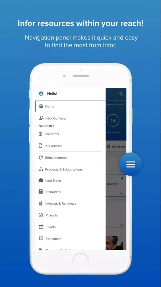 ภาพหน้าจอของ Infor Concierge