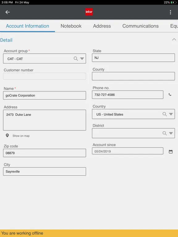 Infor M3 CLM iPad  스크린샷