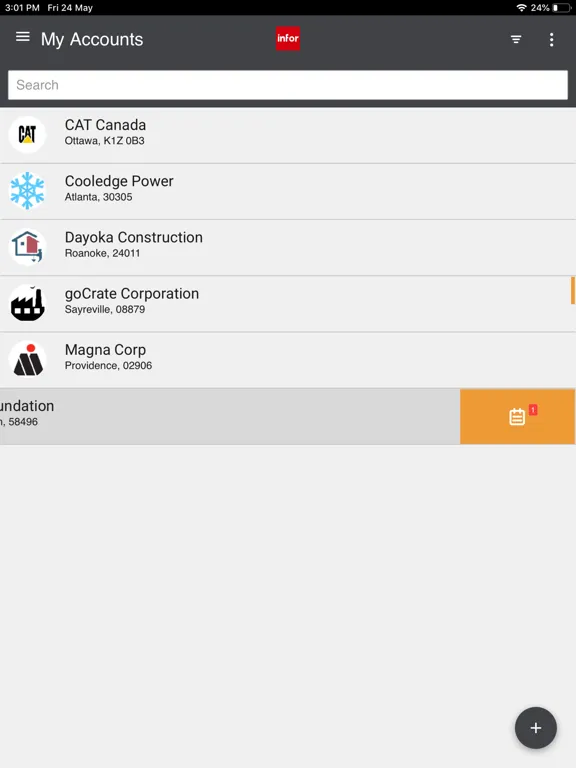 Infor M3 CLM iPad  스크린샷