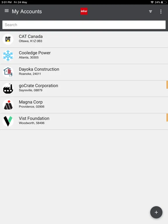 Infor M3 CLM iPad  스크린샷