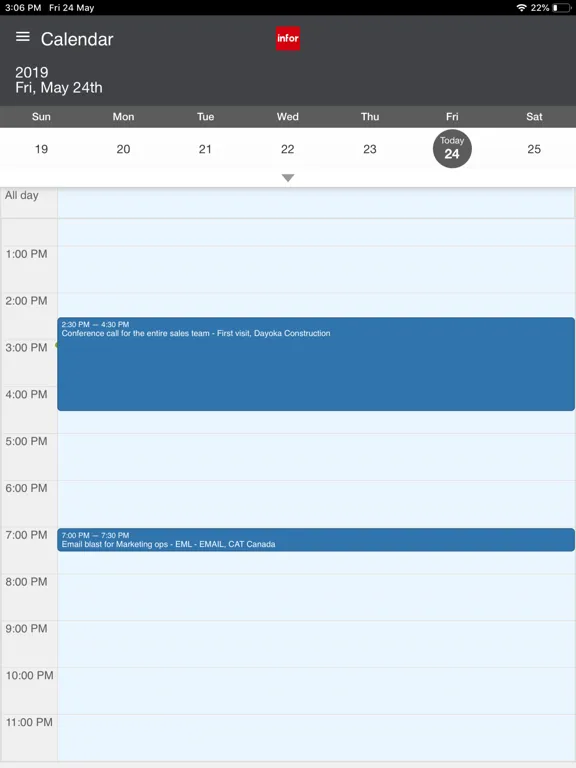 Infor M3 CLM iPad  스크린샷