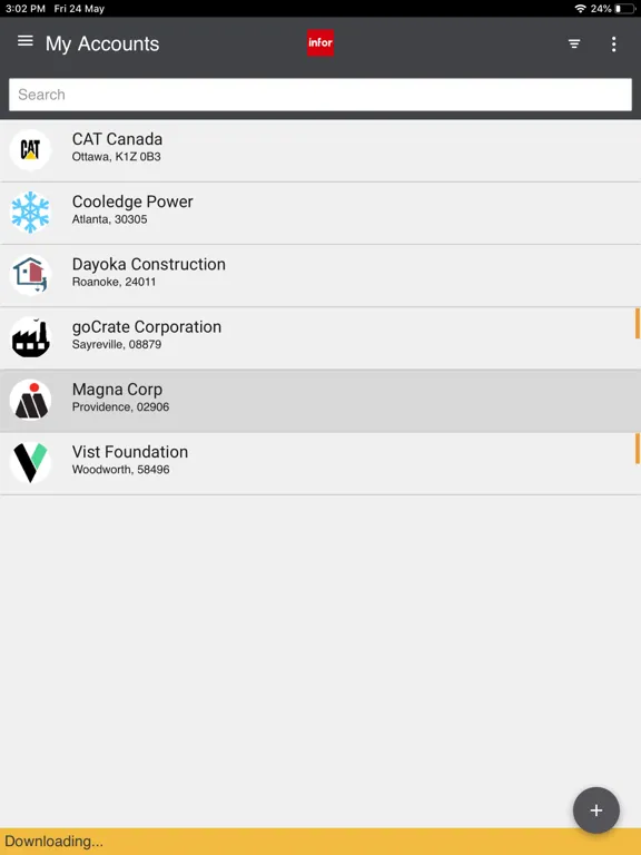Infor M3 CLM iPad  스크린샷