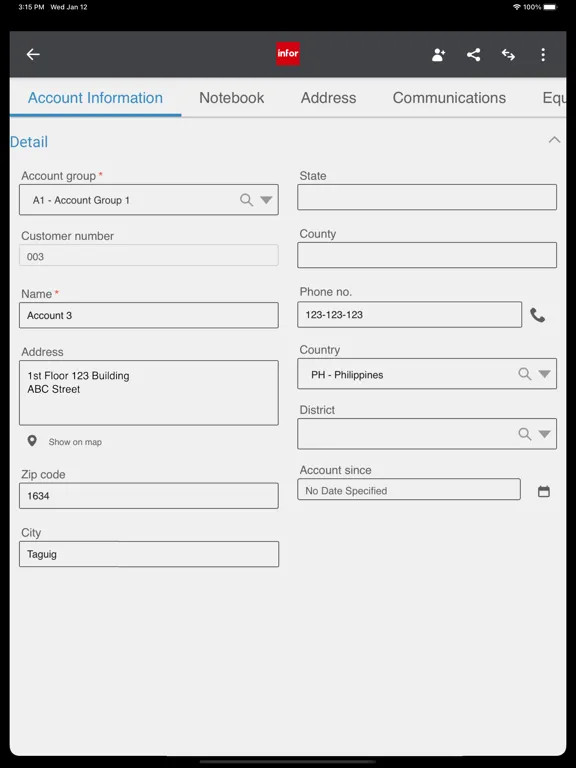 Infor M3 CLM Cloud iPad  Screenshots