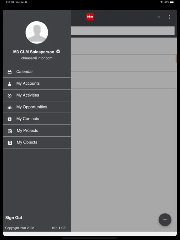 Infor M3 CLM Cloud iPad  Screenshots
