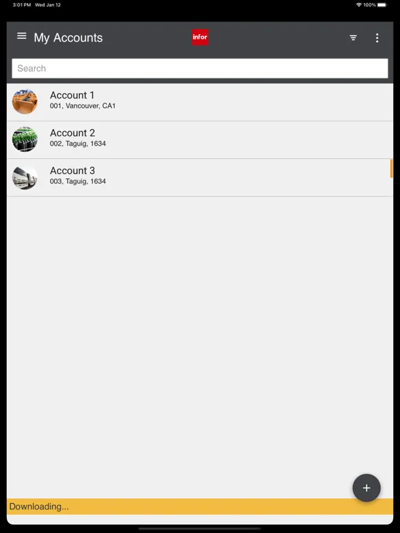Infor M3 CLM Cloud iPad  Screenshots