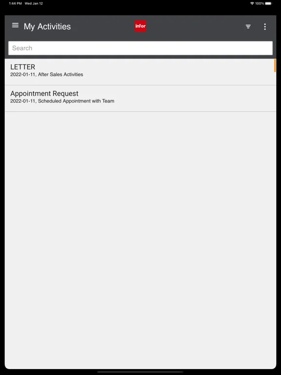 Infor M3 CLM Cloud iPad  Screenshots