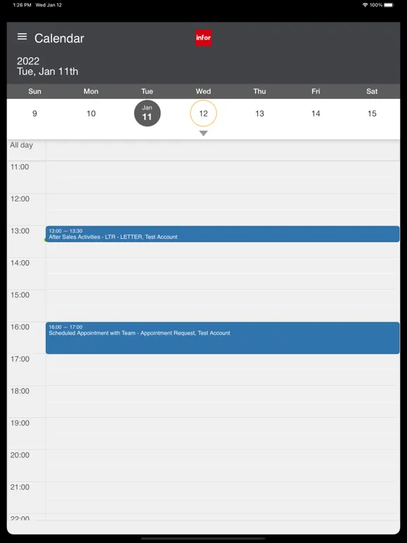 Infor M3 CLM Cloud iPad  Screenshots