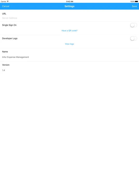 ภาพหน้าจอของ Infor Expense Management iPad 
