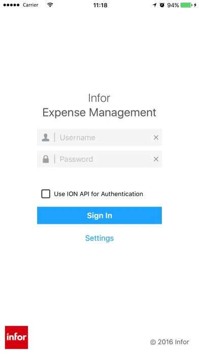 ภาพหน้าจอของ Infor Expense Management