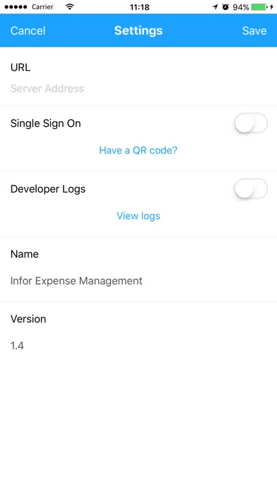 ภาพหน้าจอของ Infor Expense Management