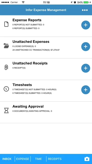ภาพหน้าจอของ Infor Expense Management