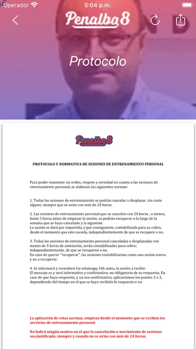 Tangkapan skrin Penalba8 Entrenador Personal