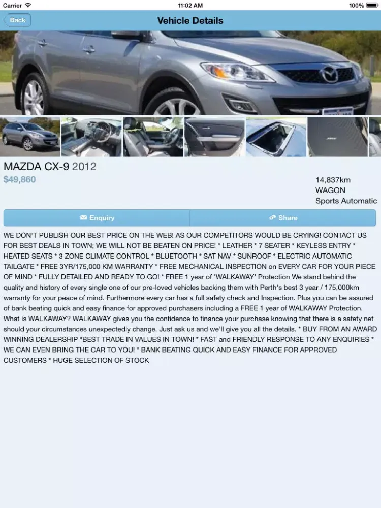 Parkland Mazda Mobile iPad 应用截图