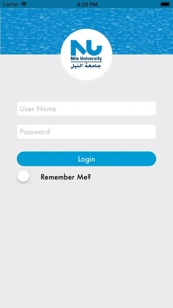 Tangkapan layar NU Student Information System