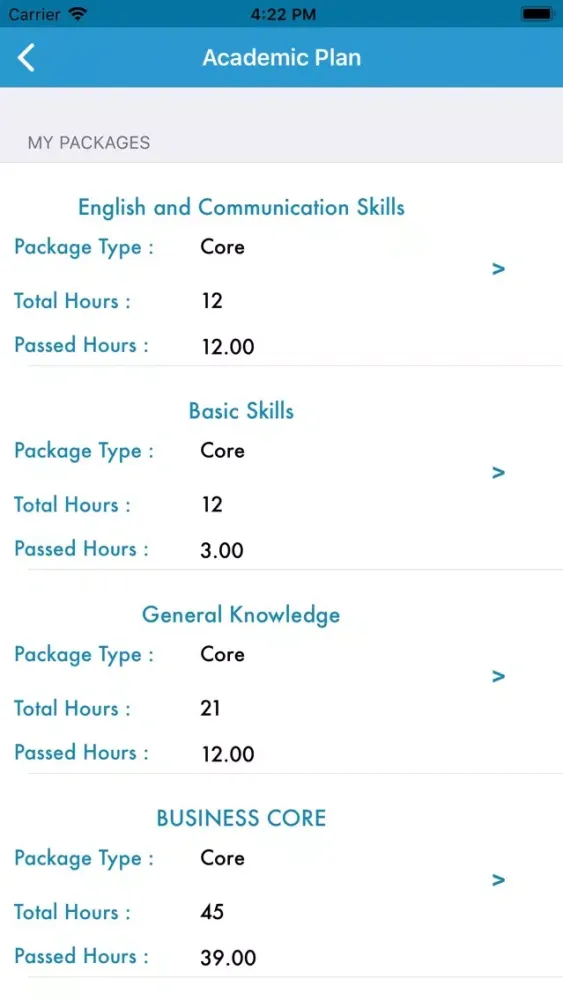 Tangkapan layar NU Student Information System