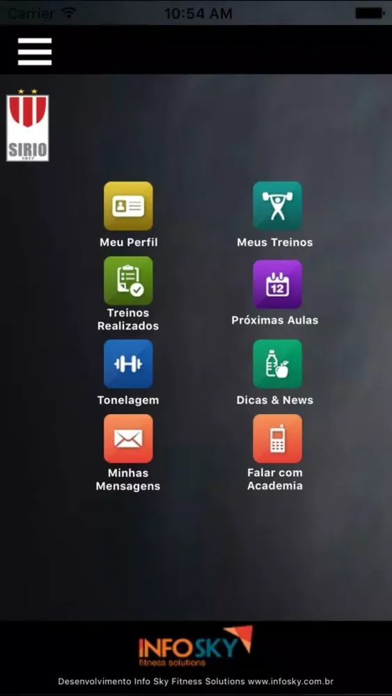 Zrzuty ekranu Mobile Aluno Clube Sirio